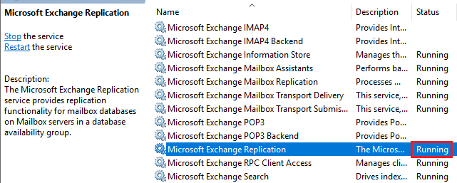 Confirm that Microsoft Exchange Mailbox Replication